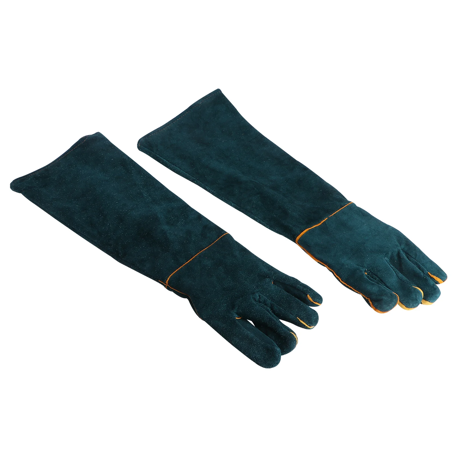 

1Pair Welding Gloves 60Cm Long Sleeve Thick Anti-Slip Heat-Resistant Fireproof Protective Work Gloves for Home Studio