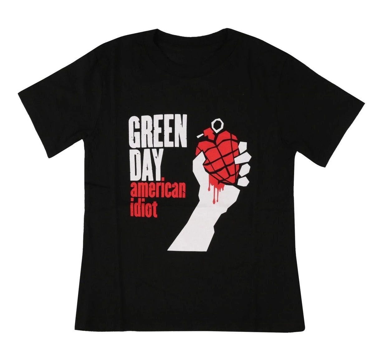 Green Day American Idiot Herzgranaten-Grafik-T-Shirt Klassischer Punk-Rock Retro Streetwear Locker Sitzend Unisex für Musikfans