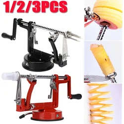 1/2/3PCS 3 in 1 Hand-cranked Clipping Fruit Potato Apple Peeler Corer Slicer Cutter Stainless Steel Slicing Machine Kitchen Tool
