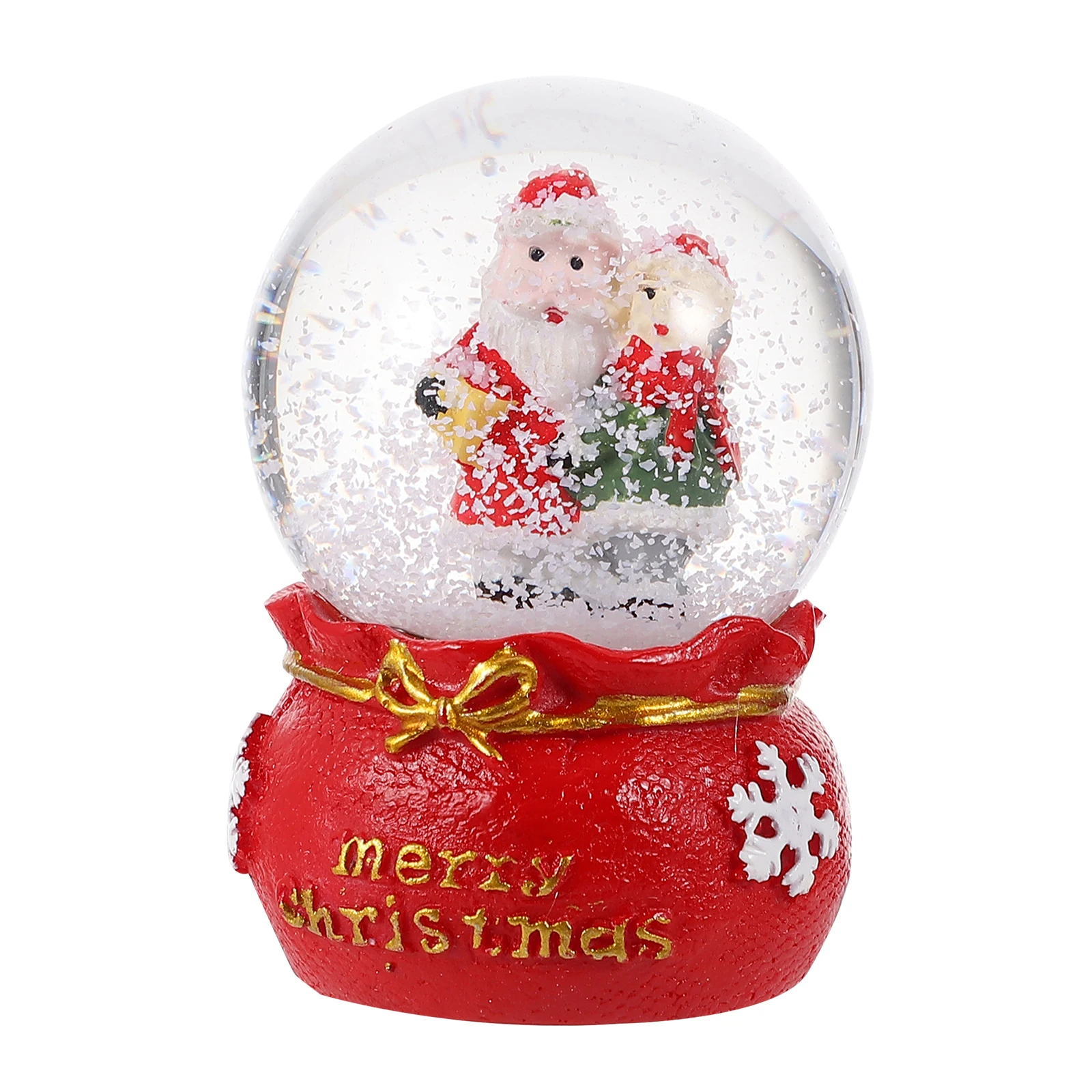 

Christmas Crystal Ball Resin Glass Holiday Decorative Sphere for Desktop Home Xmas Supplies Snow Ornament Creative Gift