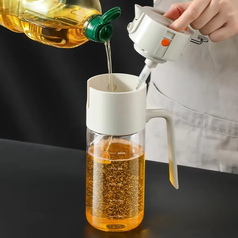 Nueva botella pulverizadora  aceite de vidrio mejorada, botella pulverizadora de lata de aceite a prueba  fugas para el hoga