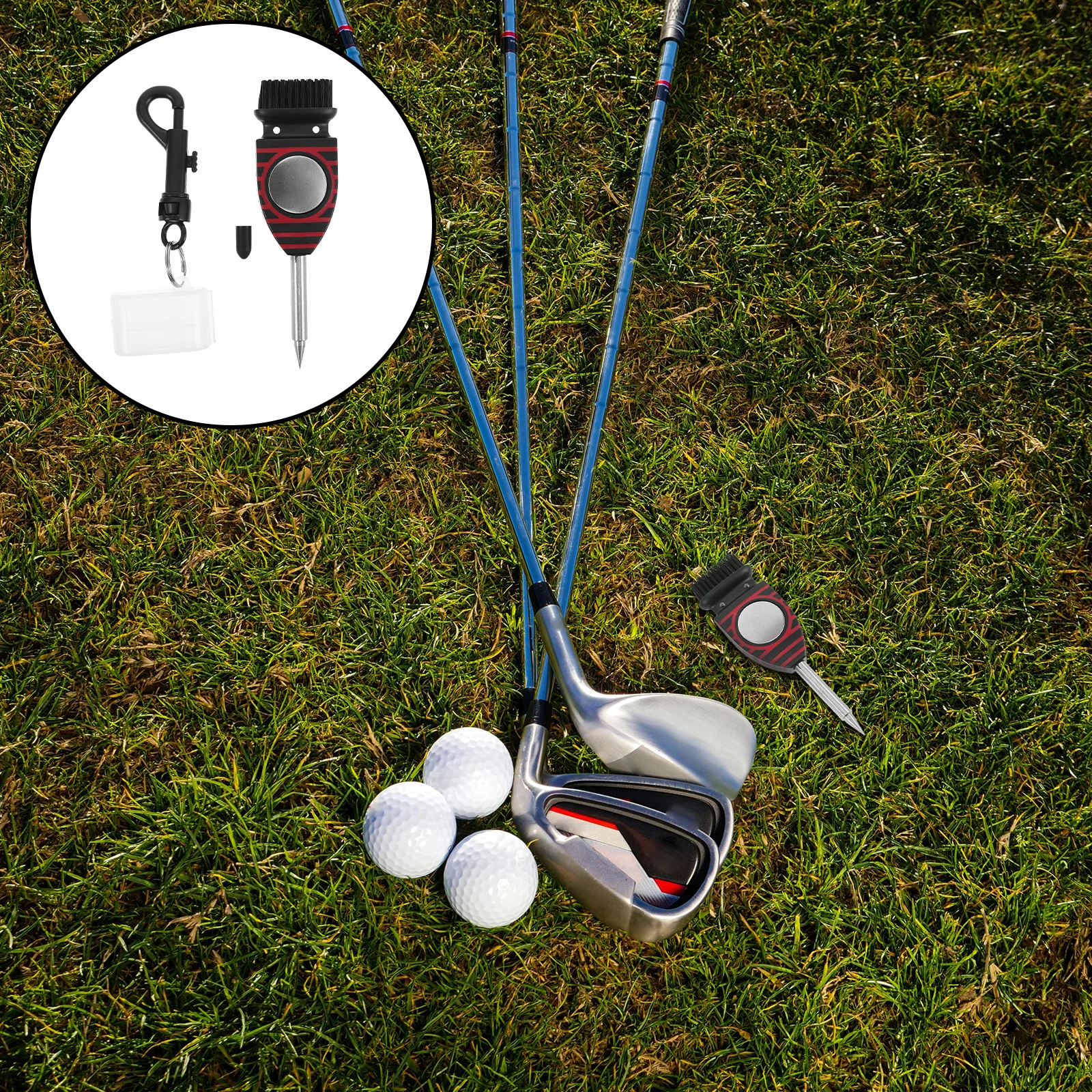 

Golf Cleaning Brush Stainless Steel Groove Cleaner Ergonomic Handle Essential Golf Club Maintenance Tool Portable Reusable