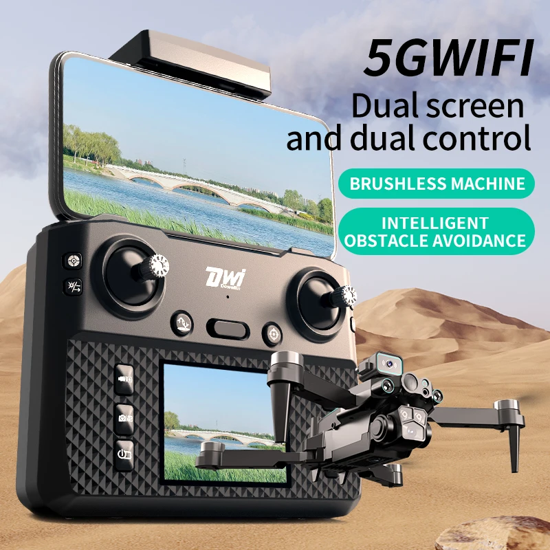

DWI 8K Экран FPV RC Дрон WIFI HD Камера Бесщеточный двигатель Складной квадрокоптер с креплением по высоте Предотвращение препятствий Игрушка в подарок