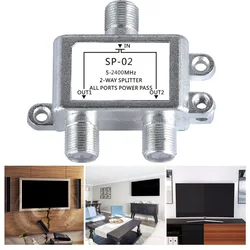 Divisor de Cable Coaxial de 2 vías, 5-2400MHz, antena de TV, conector receptor de señal satelital, Diplexor Coaxial SAT/ANT para SATV/CATV