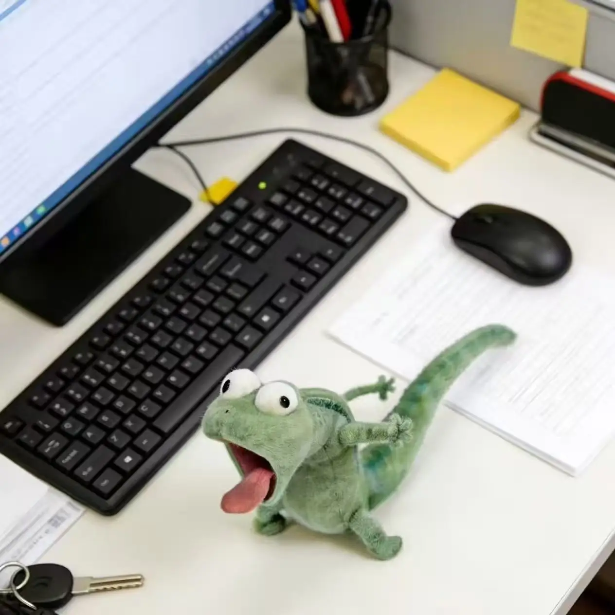 Realistic Small Lizard Funny Dolls Soft Fashion Accessories Green Lizard Keychain Pendant Cute Cartoon Toys