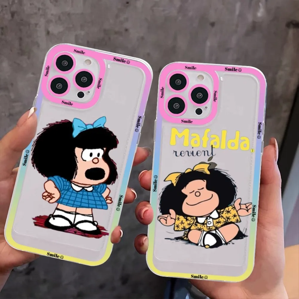 M-Mafalda  Phone Case For Samsung S 20 21 22 23 lite plus ultra Clear Mobile Cover Funda