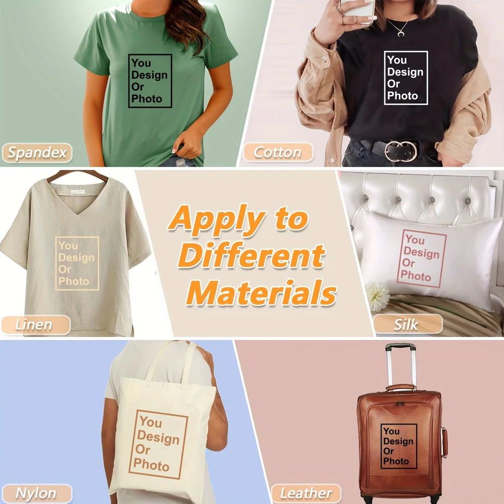 Custom Personalized DTF Heat Transfer Stickers DIY Suitable for T-shirts Jeans Masks Backpacks with Full Coverage Pattern Design