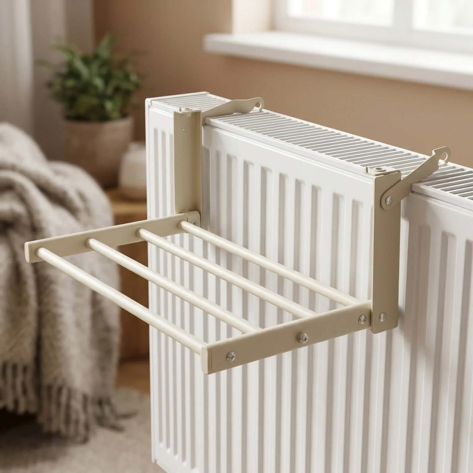 1Pcs Winter Clothes Dryer Stainless Steel Adjustable Retractable Radiator Cloth Airer Space-Saving Clothes Drying Rack