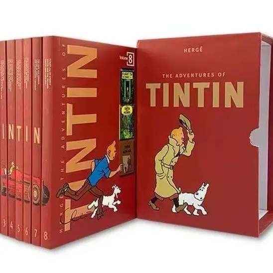 

The Adventures of Tintin 8-book set The Adventures of Tintin paperback English original 1-8 complete set children's comic books