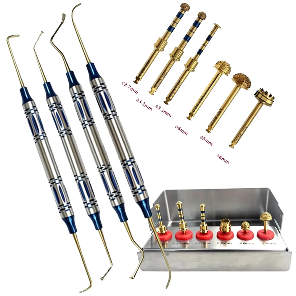 

Dental Implant Sinus Lift Membrane Kit with Diamond Burs & Stoppers – For Maxillary Bone Graft Augmentation
