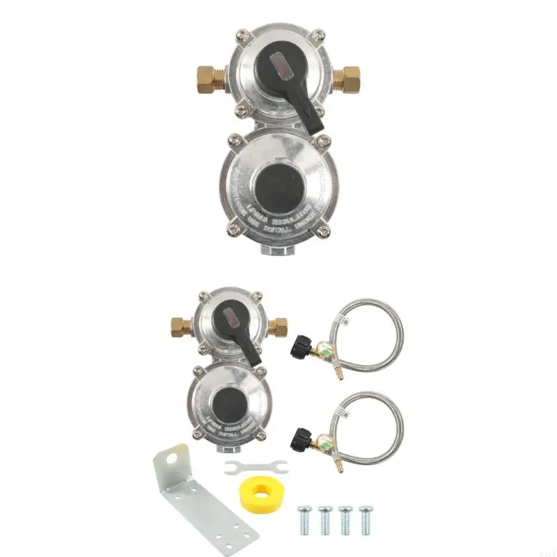 

2025 Новый двойной регулятор пропана с двойным выходом, подходящий для караванов, с регулируемым контролем давления и алюминия