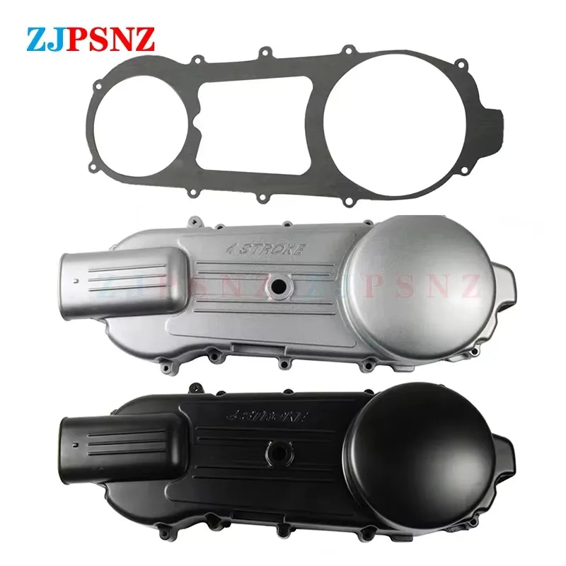 Motorcycle Long Case Left Side Crankcase CVT Belt Cover GY6 150 125CC 150CC Protect Engine ATV Go-Kart Scooter Moped Silver