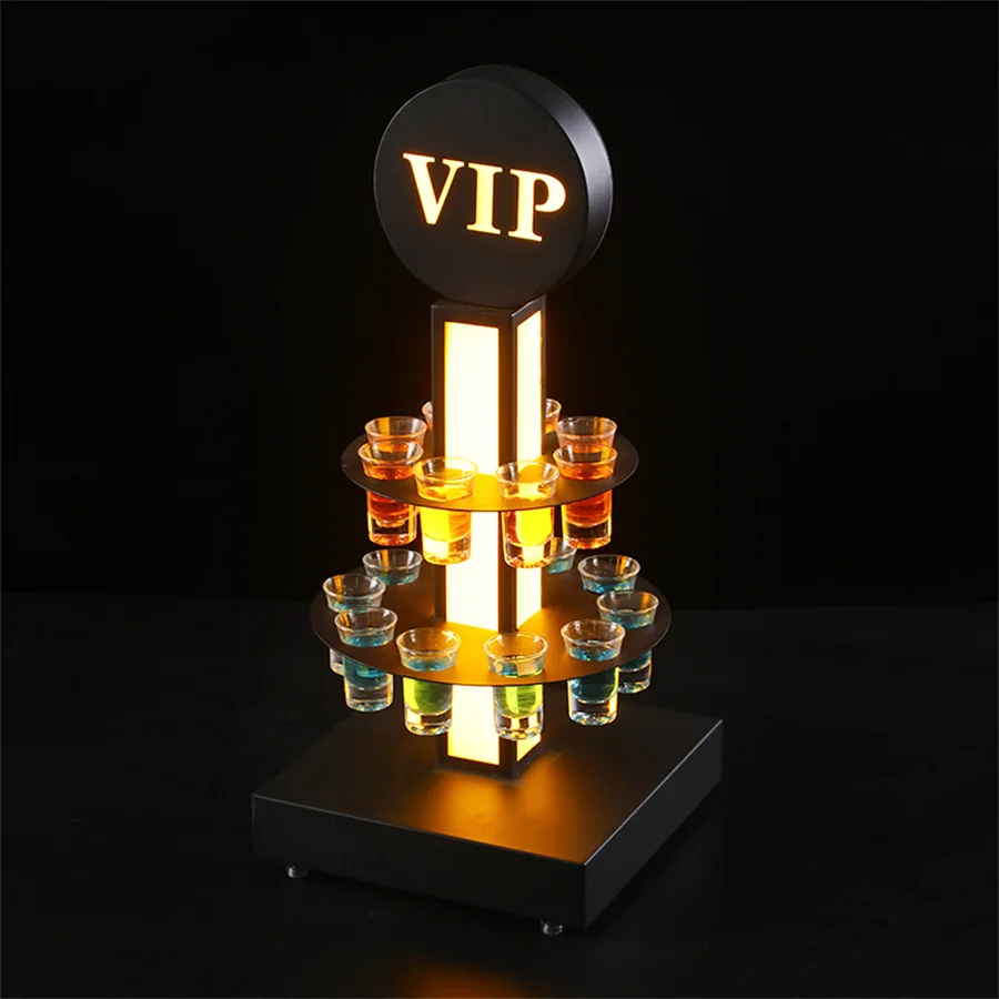 VIP Cocktail Cup Stand Rechargeable VIP Service Shot Glass Glorifier Display Rack Wine Glass Holder for Nightclub Bar Decor
