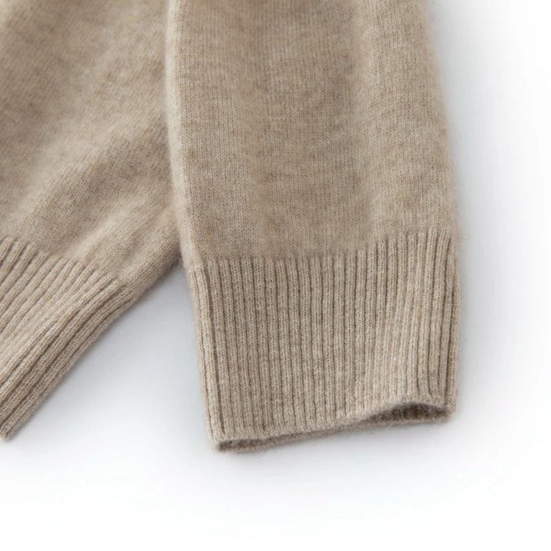 CHICUU Men's 100% Cashmere Sweater Zipper Pullover Mock Neck Long Sleeve Basic Cashmere Knitwear Autumn Winter Clothing Tops