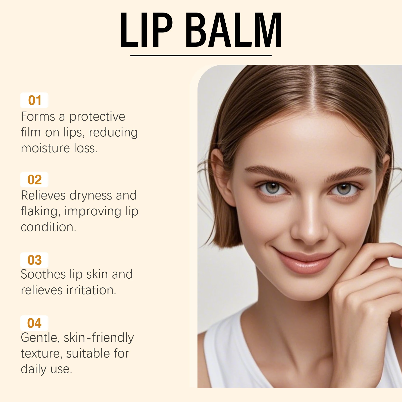 Turmeric Lemon Lip Balm Moisturizing Soothing Lip Care Brightens Dull Lips Dryness Relief Pre-Makeup Base Natural Hydrating