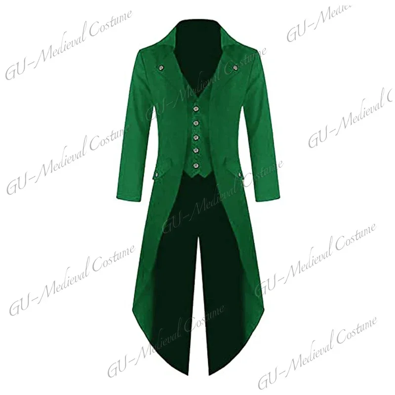 Medieval  Plus SIZE Halloween Cosplay Costume Mens Kids Steampunk Gothic Jacket Victorian Tailcoat Vintage Tuxedo Coat