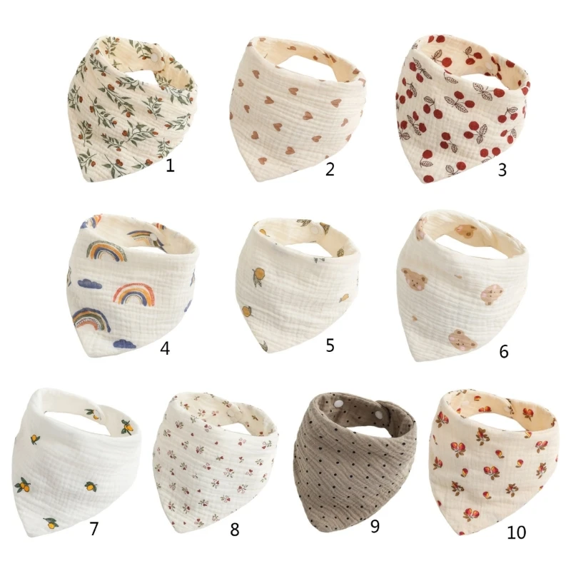 Baby Bibs Bandana Muslin Drooling Bib for Infant 0-1Year Baby Teething Soothe Towel High Absorbent Stylish Floral Bib