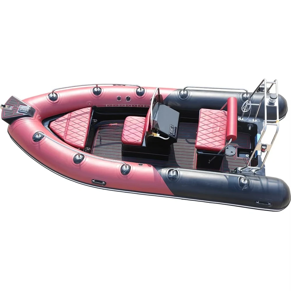 New Luxury Double Model Rigid RIB Hypalon Inflatable Sailing Boat RIB480A with Outboard Motor for Family Entertainment Use