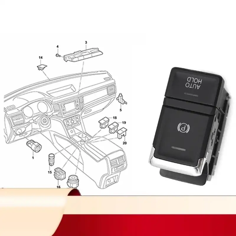 3CG 927 225 /3CG 927225   وقوف السيارات التبديل السيارات عقد التبديل الإلكترونية فرملة اليد التبديل لشركة فولكس فاجن MQB أطلس 2017-2021-N32R