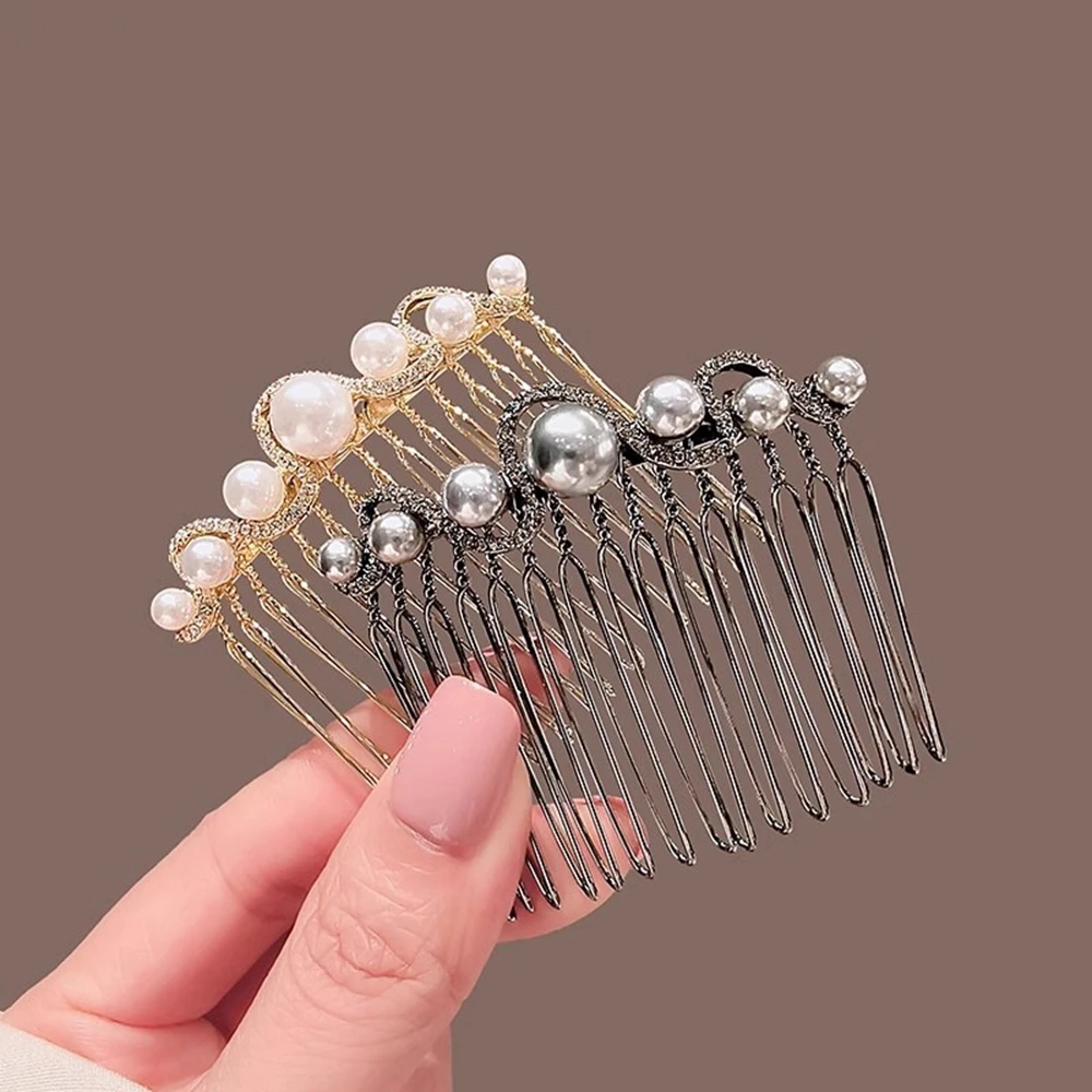 

Wedding Pearl Hair Comb Jewelry Girls Handmade Hairpin Hair Comb Bridal Tiaras Hair Accessories Jewelry Gift