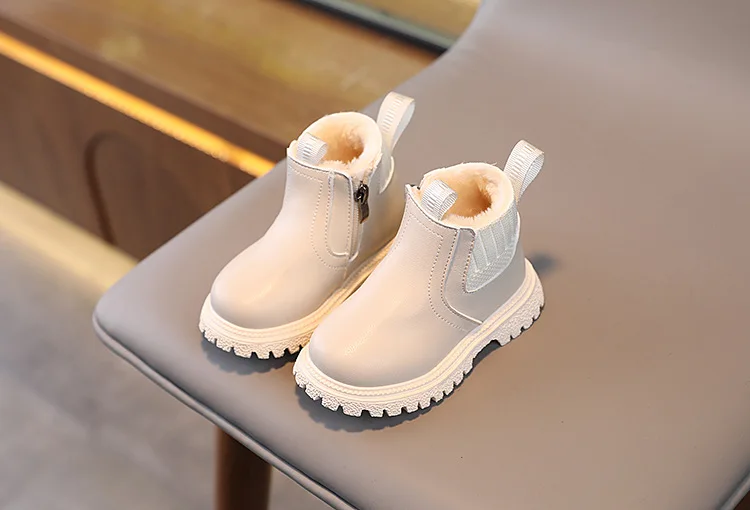 Herbst-Winter Baby Kinder Kurze Stiefel Warme Jungen Mädchen Schuhe PU-Leder Kinderstiefel Modische Kleinkindstiefel Kinder Schneeschuhe – Detail 6