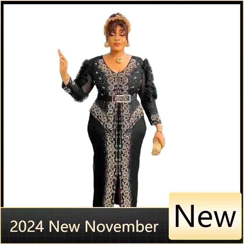 

Customized African Dresses for Women 2025 Fashion Plus Size Christmas Evening Party Long Dress Dashiki Ankara Outfits Robe Afric