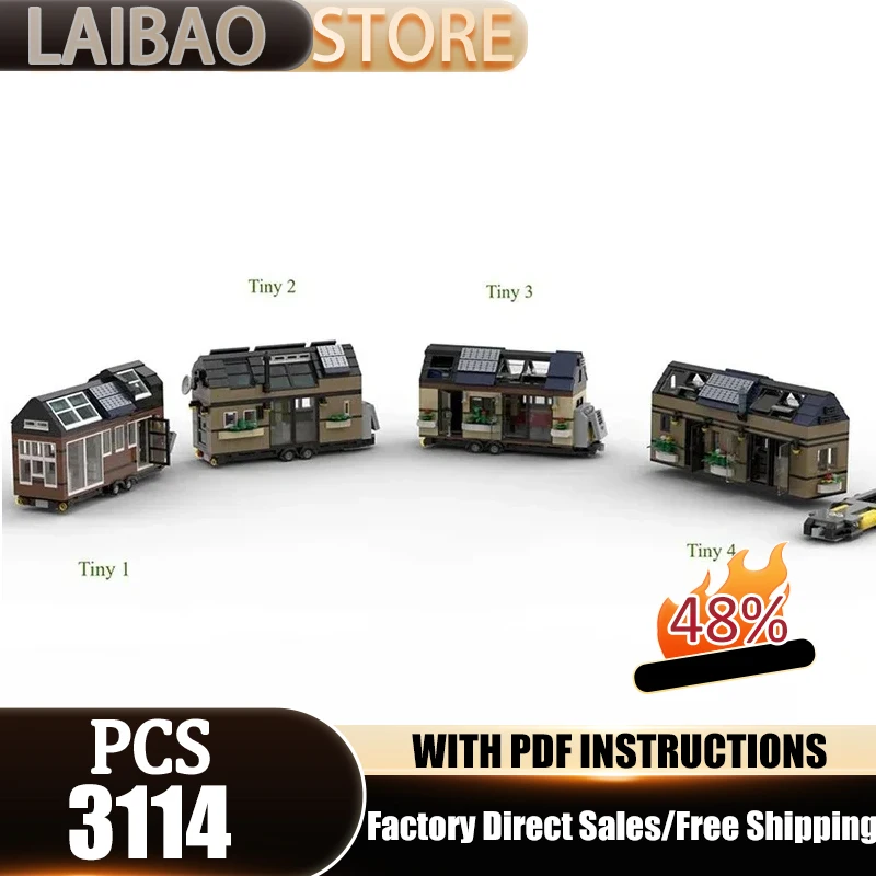 City Street View Model Moc Building Blocks Tiny Houses Bundle Pack Model Technology Model Bricks DIY  Assembly Toys Construstion