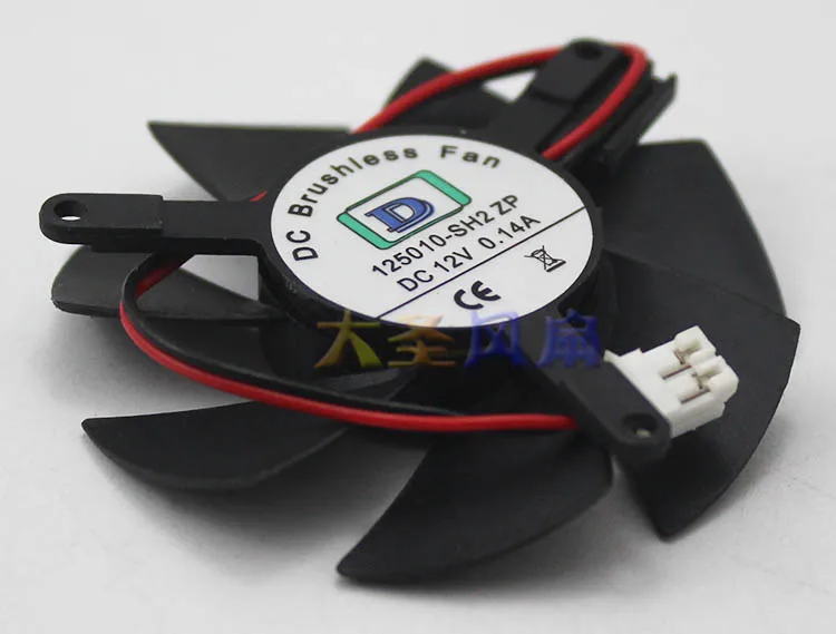 Original 125010-SH2 ZP DC12V 0.14A  5CM pitch 39mm Diameter 47mm graphics Video card Cooling fan