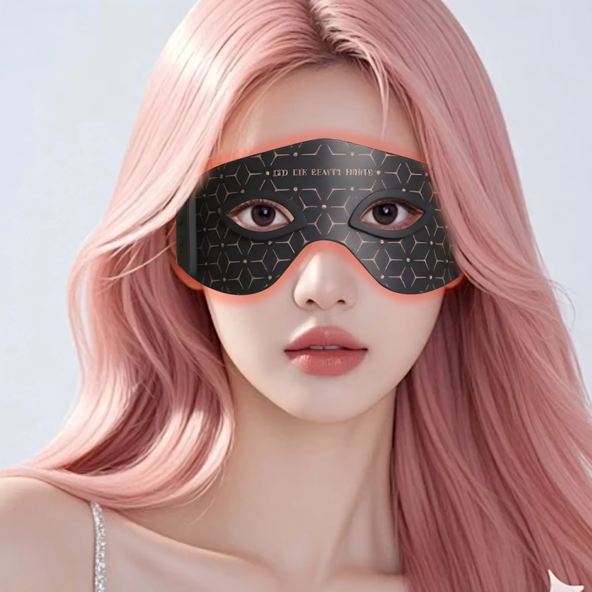 JVV 赤色光療法アイマスク、美容用LED赤外線、5つのモード、ワイヤレス＆充電式 - クリスマスギフトに最適