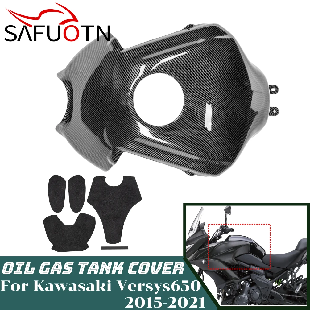 Motorcycle Oil Gas Cover For Kawasaki Versys 650 2015 2016 2017 2018 2019 2021 Versys650 Tank Protect Guard Fairing Accessories