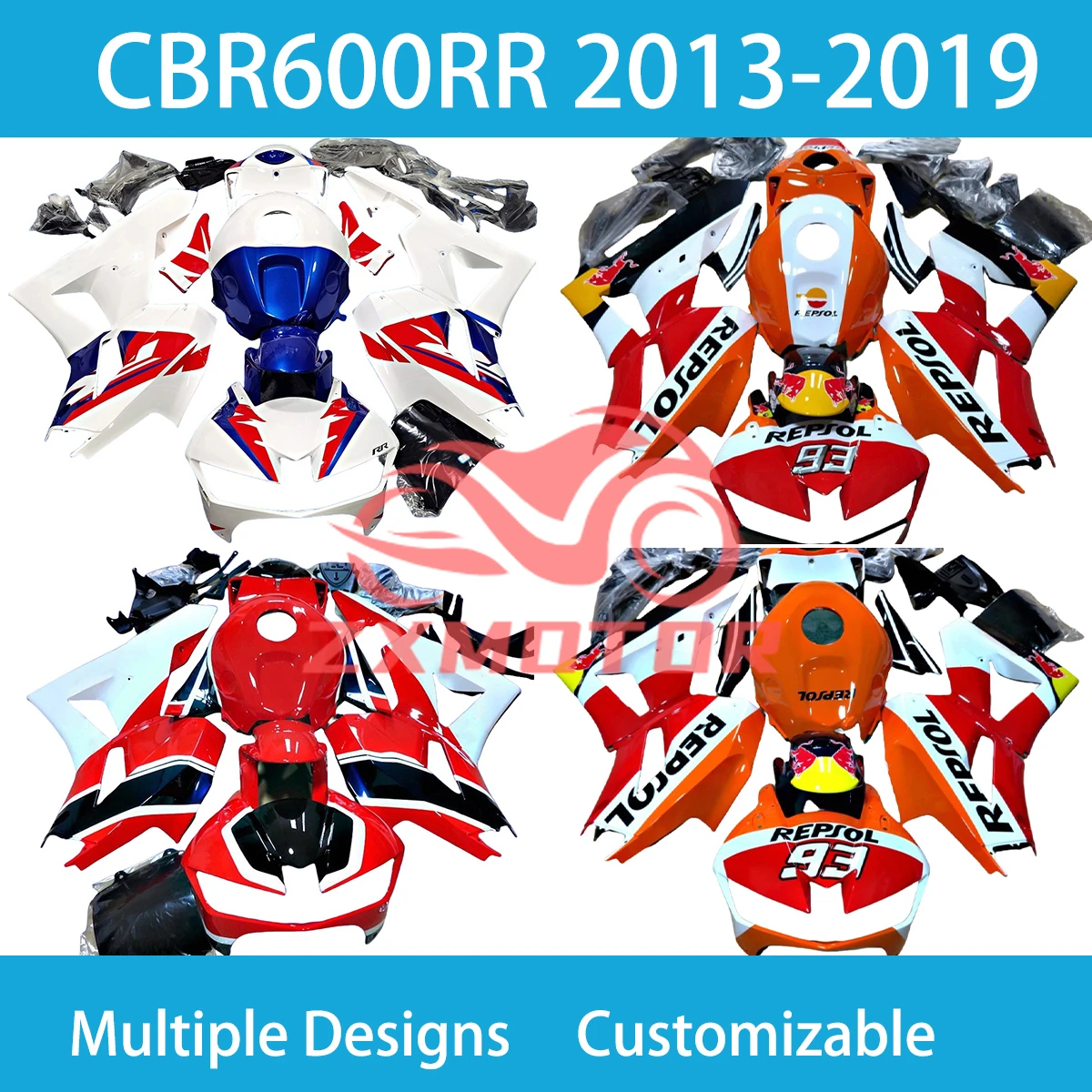 For HONDA CBR600RR 2013 2014 2015 2016 2017 2018 2019 Fairings Motorcycle CBR 600RR 13 14 15 16 17-19 Full Set Fairing Kit