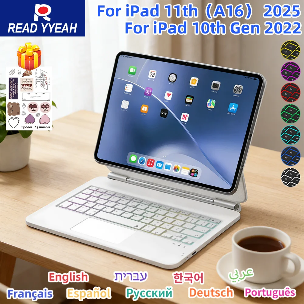 New Multi-Touch Trackpad Magic Keyboard for iPad 10th Gen 11th a16 2025 Pro 11 12.9 13 M3 Air 11 4/5/6 10.9in Magnetic Keyboard