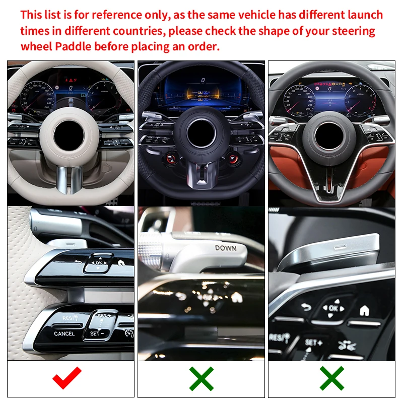 Car Steering Wheel Shift Paddle For Mercedes-Benz E S C-class C200L C260L EQE EQS GLA GLC CLA Aluminum Alloy Extension Shifter