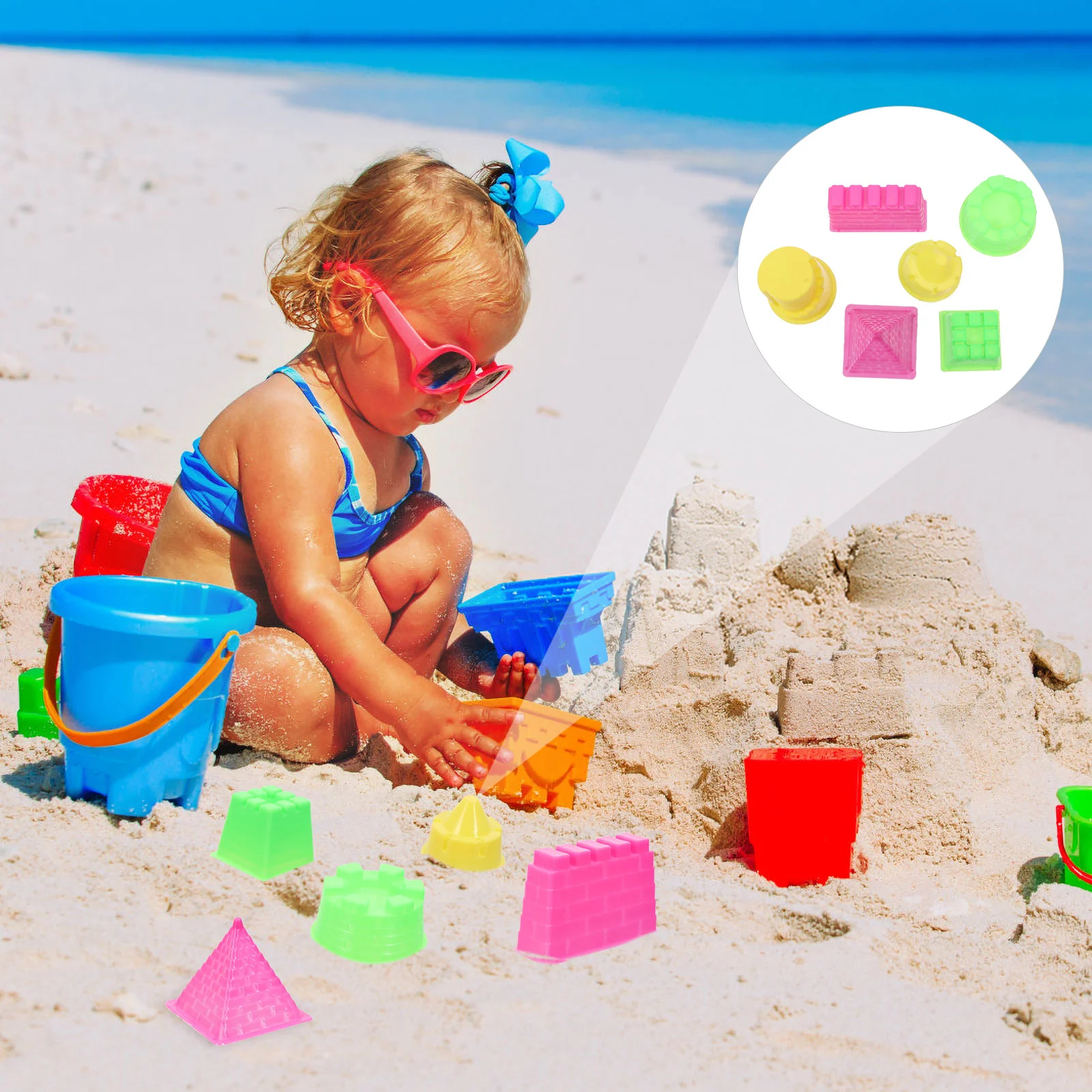 

30 Pcs Kids Educational Toys Children Castle Mold Beach Sand Puzzle Building Children’s