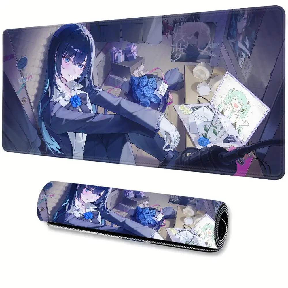 

Противоскользящий расширяющийся коврик для мыши A_ado, резиновый коврик для игр в стиле аниме, 3 мм, супер настольный коврик с HD-печатью, большой настольный коврик 900x400