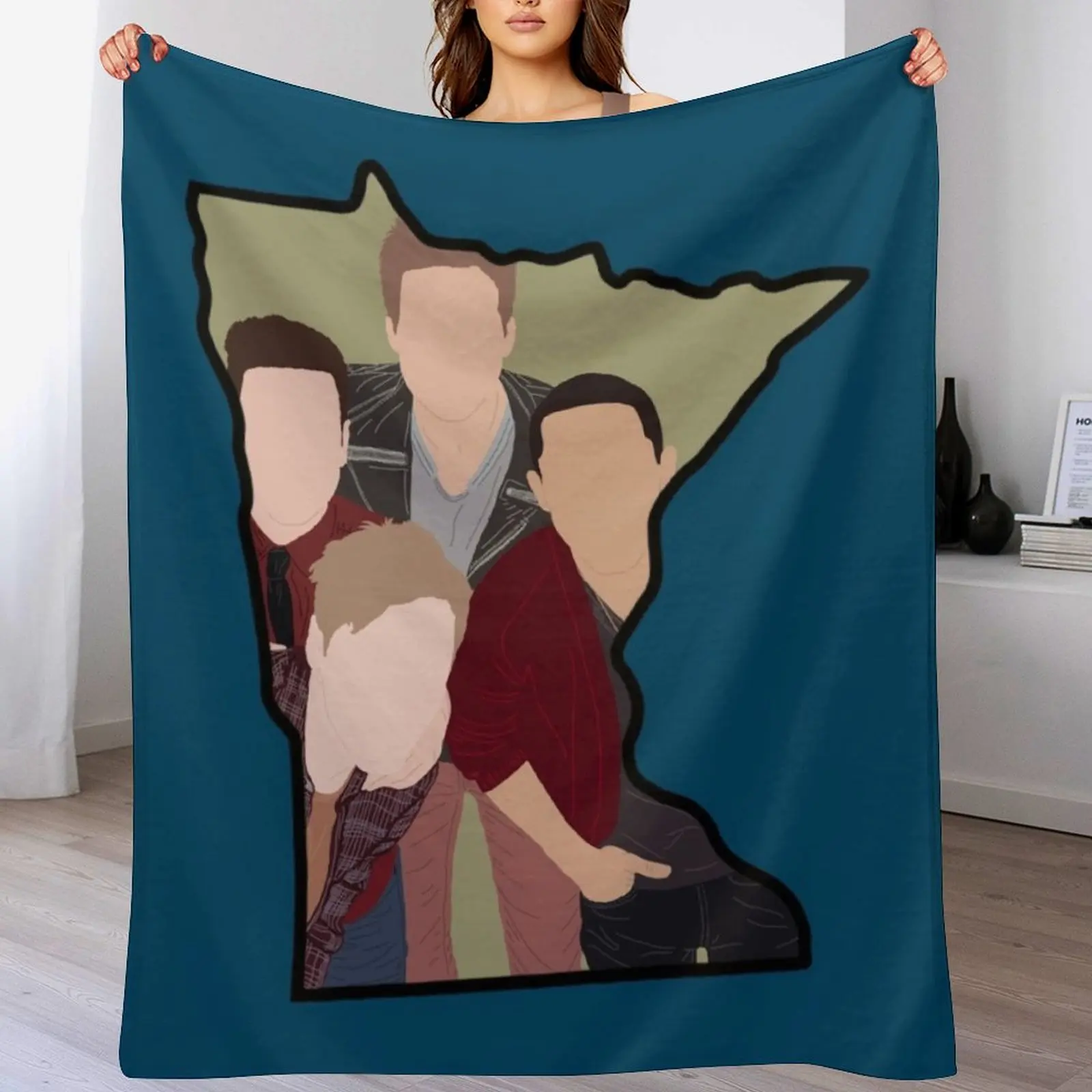 

Big Time Rush (Minnesota outline) Throw Blanket Hair Fashion Sofas Blankets