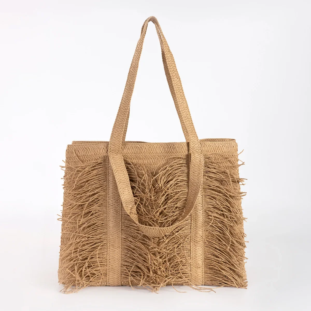 

Fashion Tassel Large Capacity Straw Tote Bag Woven Women Handbags Casual Handmade Shoulder Bags Trend Summer Beach Bag 2025