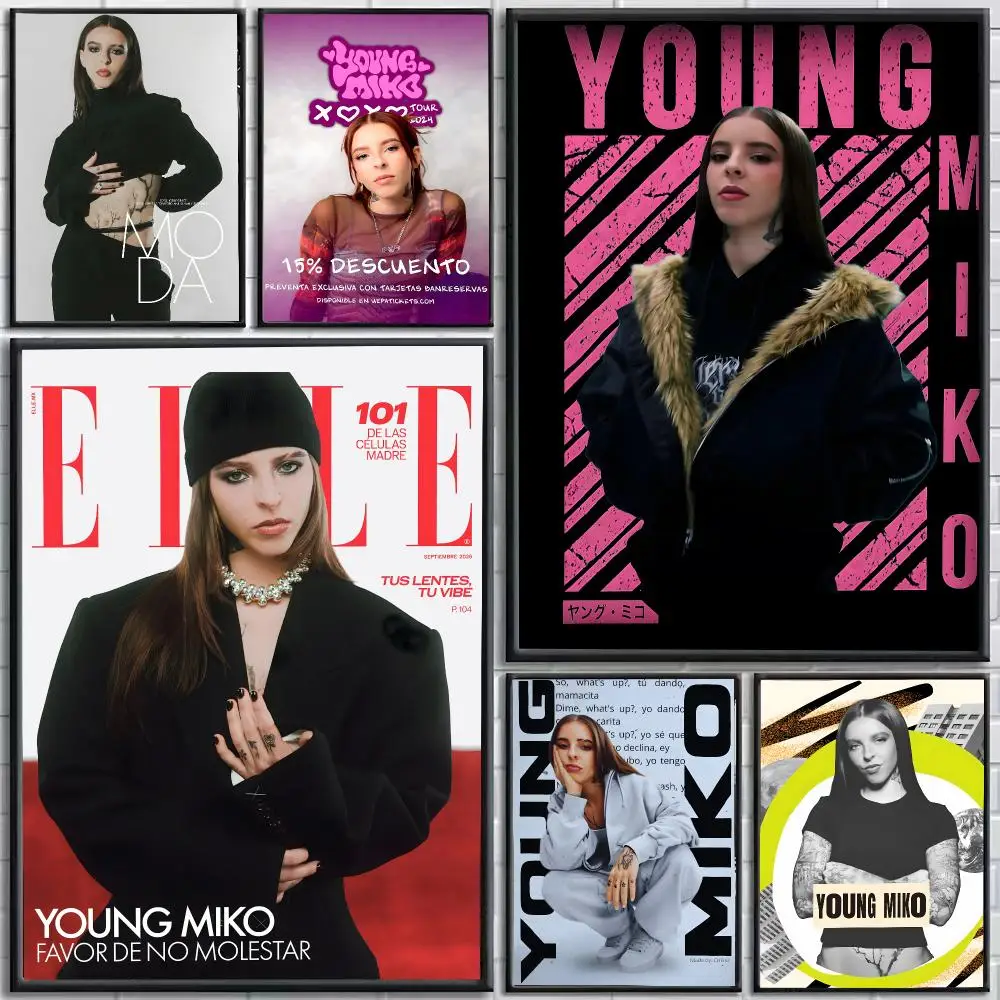 Singer Young Miko Poster Self-Adhesive HD Mural Wall Decals, Living Room Bedroom Home Decor Gift