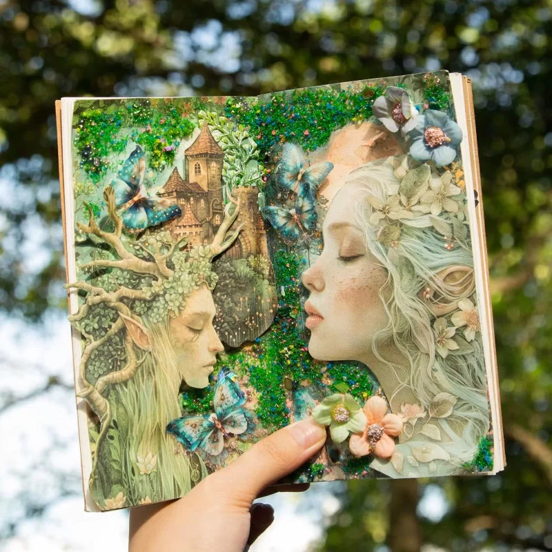 

30Pcs Material Paper Forest Fantasy Handbook Supplies DIY Decoration base Writing Notebooks Scrapbook cut 170*115mm