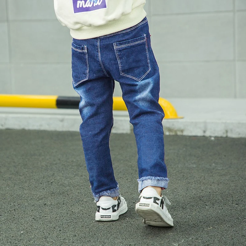 IENENS Autumn Boy's Stertch Jeans Kids Denim Long Pants Spring Slim Jeans Young Boy Cowboy Trousers Elastic Waist Pants 5-13Y view 3