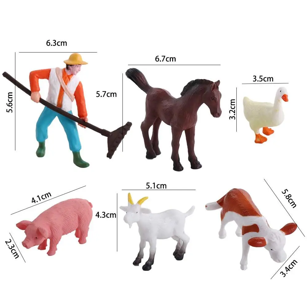 Sheep Cow Crafts Home Decor Pig Farmland Worker Figurines Fairy Garden Ornaments Micro Landscape Miniatures