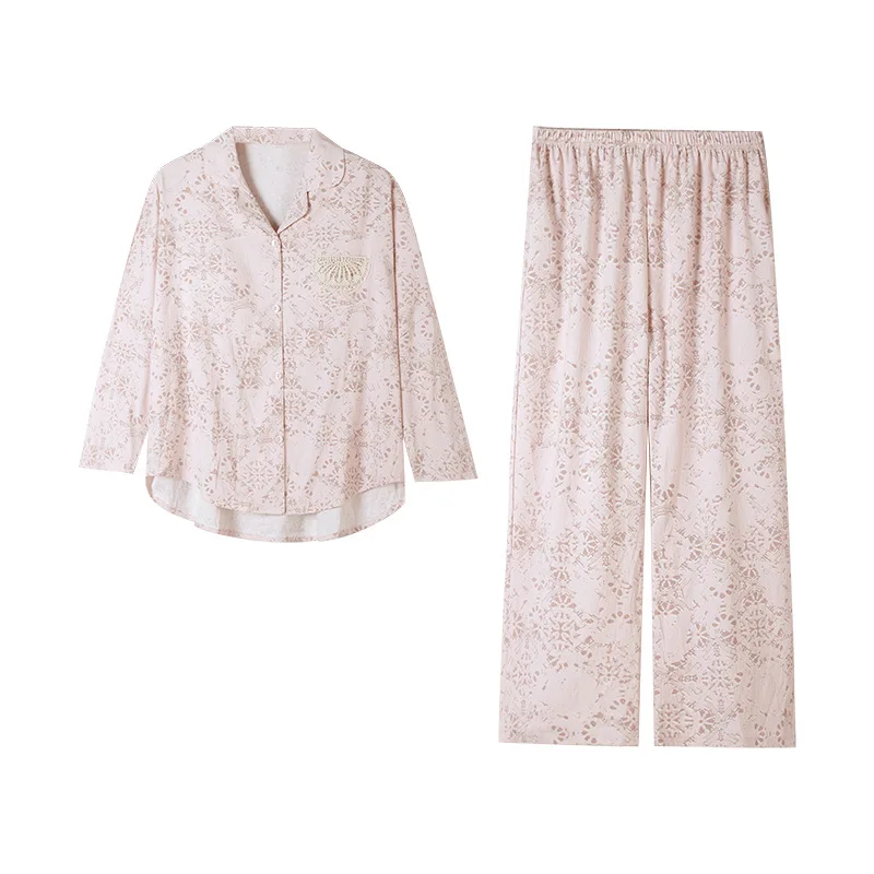 신모델 가을 파자마 세트 여성용 파자마 세트 여성용 따뜻한 겨울 파자마 패셔너블 홈웨어, 귀여운 부드러운 파자마 세트