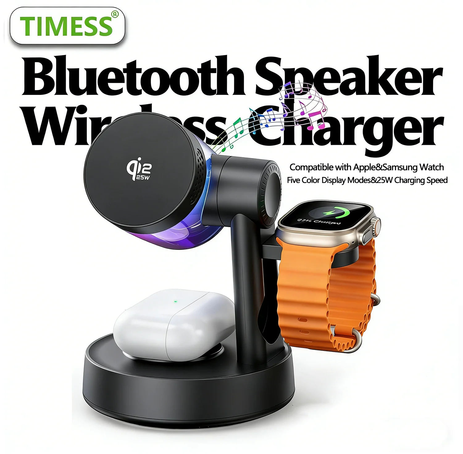 timess-qi22-25w-fast-bluetooth-speaker-wireless-charger-for-iphone17-16-15-14-pro-max-for-airpods-apple-watch-charging-station