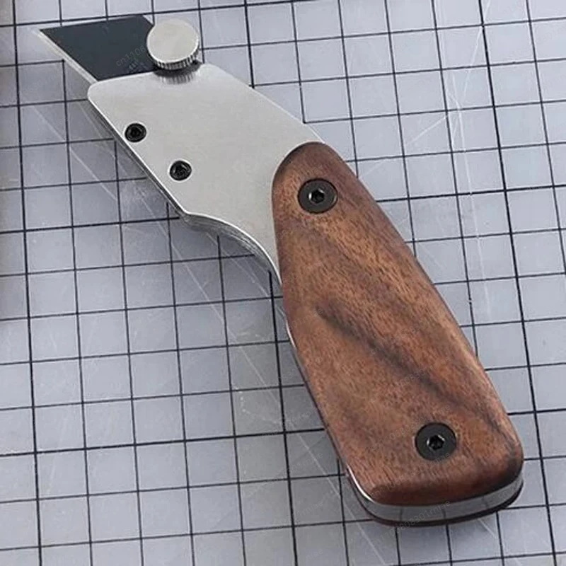 walnut handle advanced leather making tool DIY cutting knife stainless steel leather cutting tool