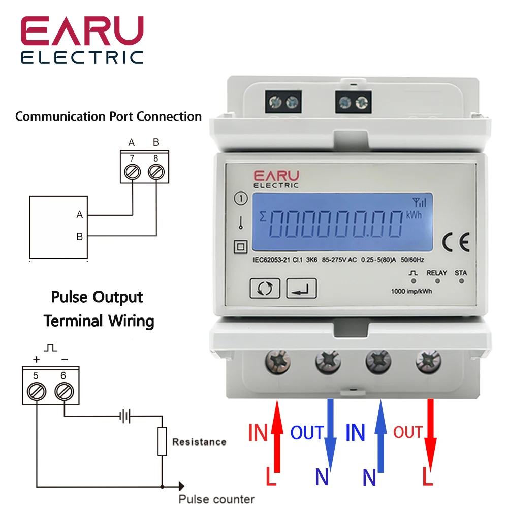 Tuya Wifi Zigbee 110V 220V 80A Smart Single Phase Two-way Bidirectional Energy Meter Timer Power Consumption Monitor KWh Meter