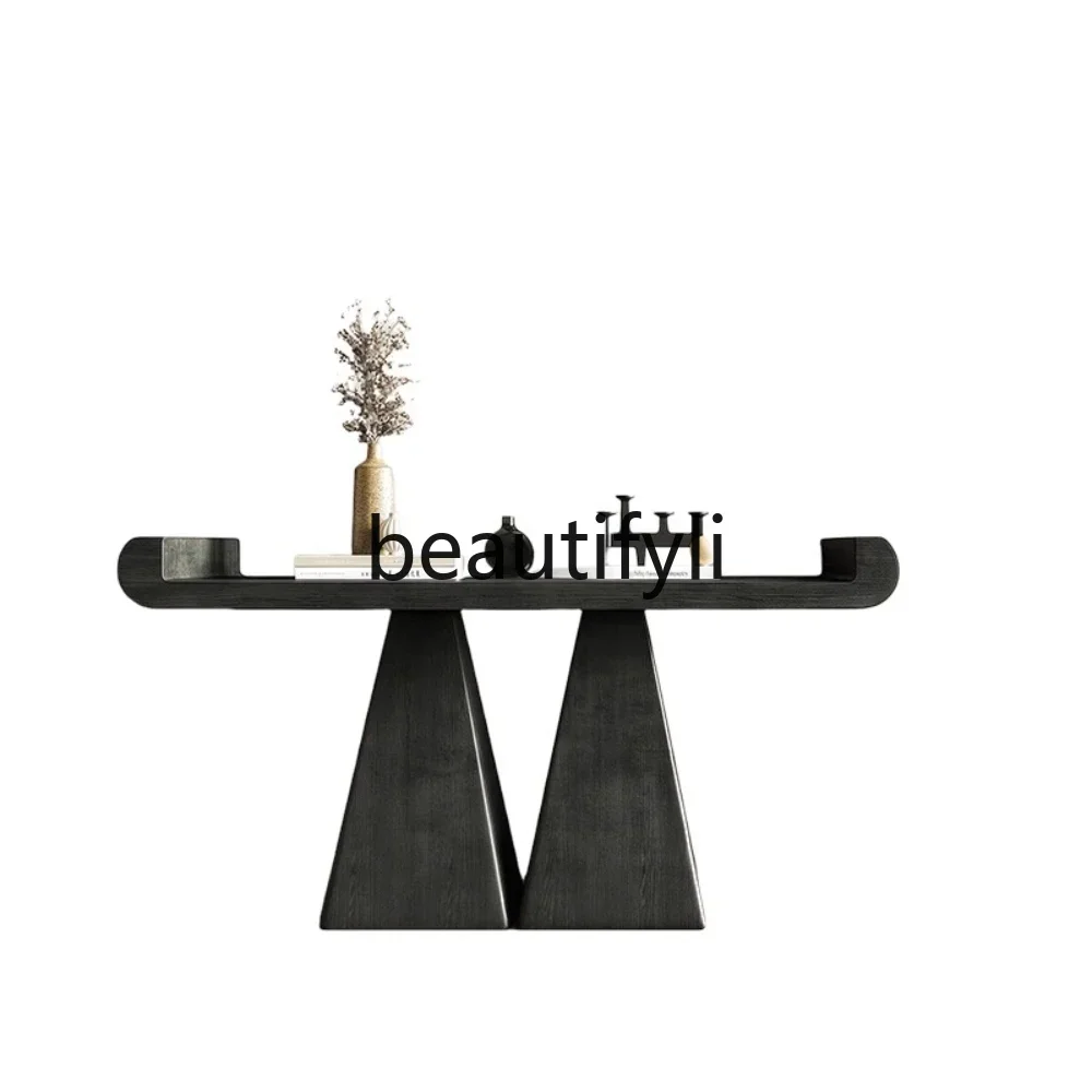 

Cy56 Nordic solid wood entrance table, simple and modern, decorated end-view table, wabi sandy wind entrance entrance
