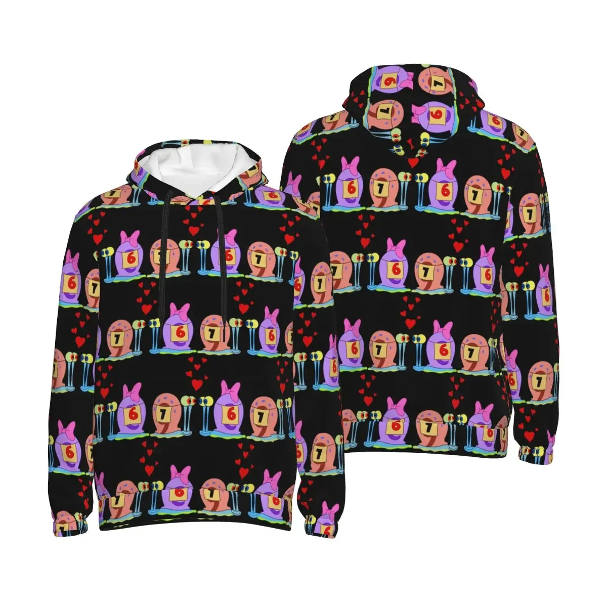 Gary The Snail In Love Hoodies Harajuku Pullover Autumn Winter Men's Women's Sweatshirt Long Sleeve Tops