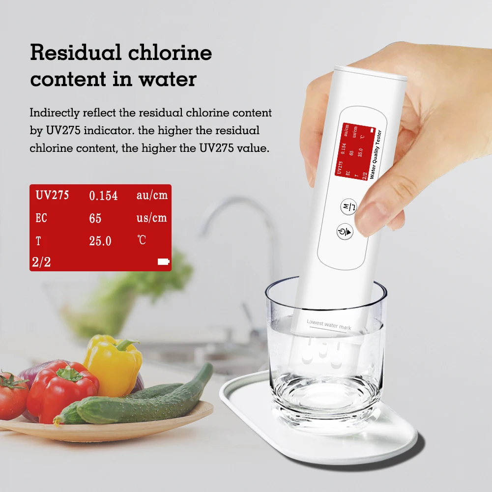 جهاز اختبار جودة المياه TDS Meter COD TOC EC TEMP UV275 - جهاز مراقبة نقاء المياه الرقمي لمياه الشرب وحوض السمك والزراعة المائية