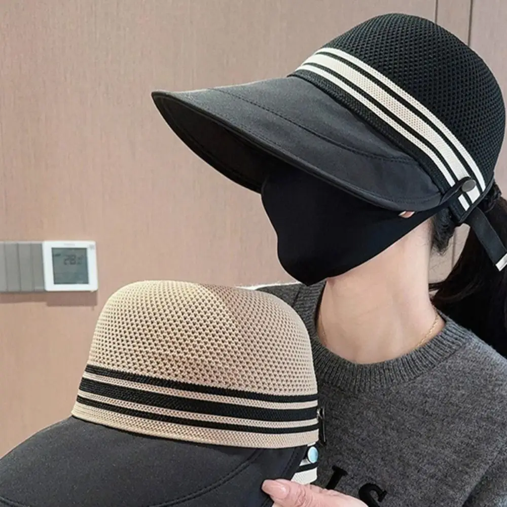 

Simple Breathable Outdoor Beach Hat UV Protection Wind Proof Large Brim Sun Hat Foldable Mesh Design Sun Protection Cap Fishing