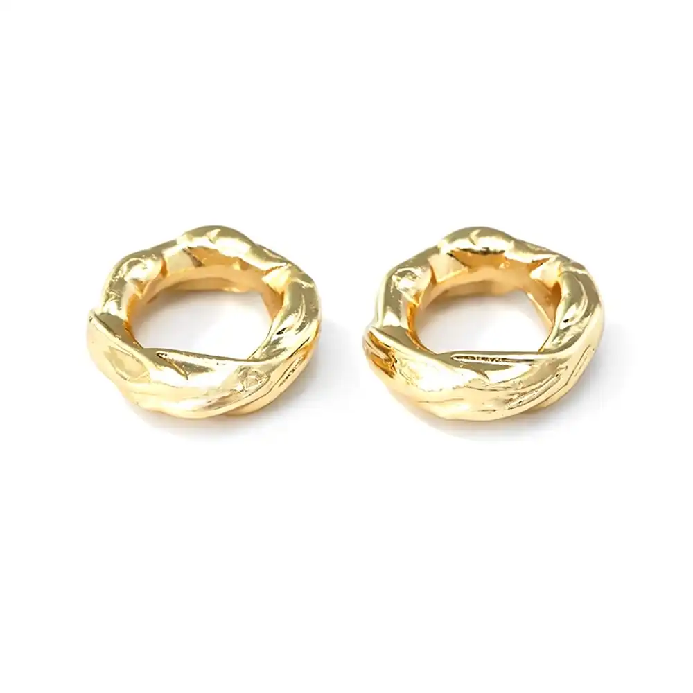 4MM 6MM 18K Goldfarbene Messing Runde Gedrehte Kreisförmige Armband-Abstandhalterperlen Schmuckherstellungszubehör DIY-Zubehör – Detail 2